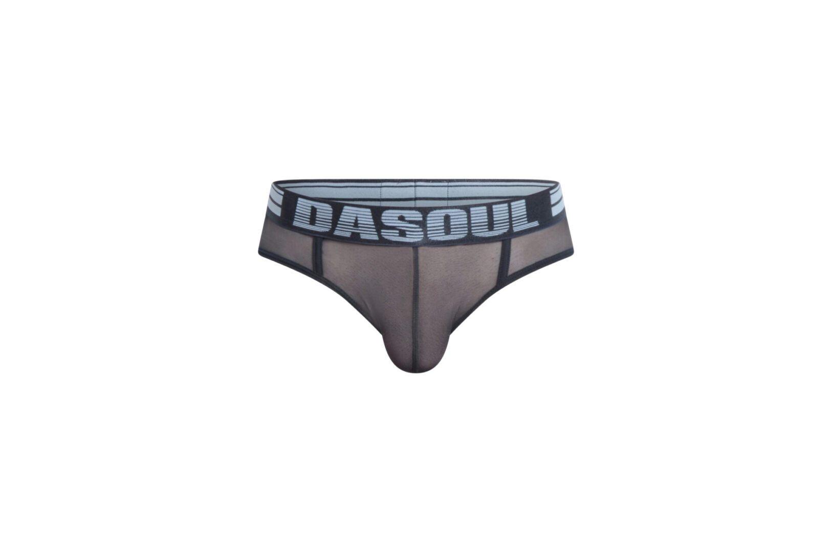 A black and white underwear with the word " dasoul ".