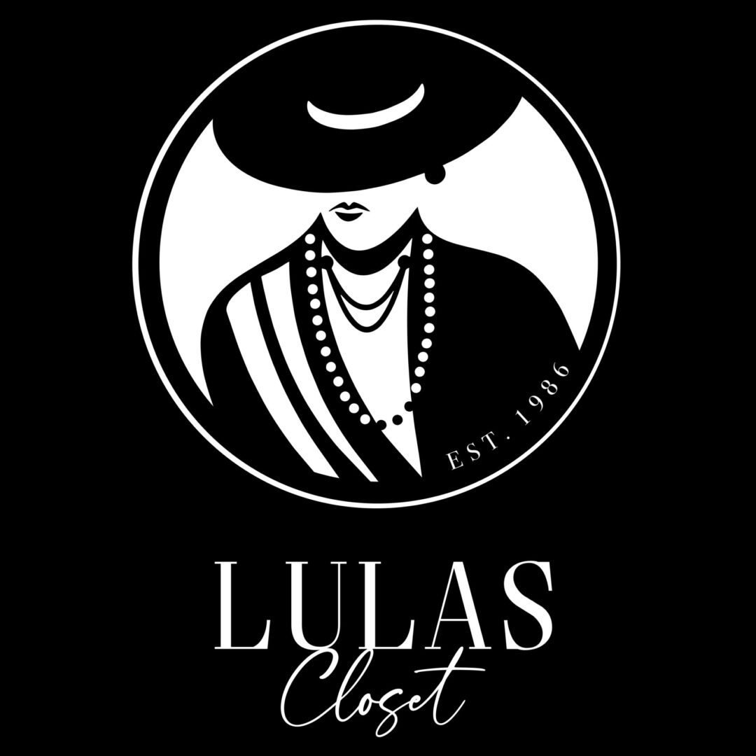 A black and white logo of a woman wearing a hat.