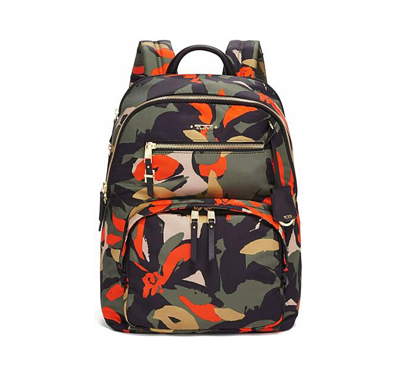 A backpack with camouflage pattern on it.